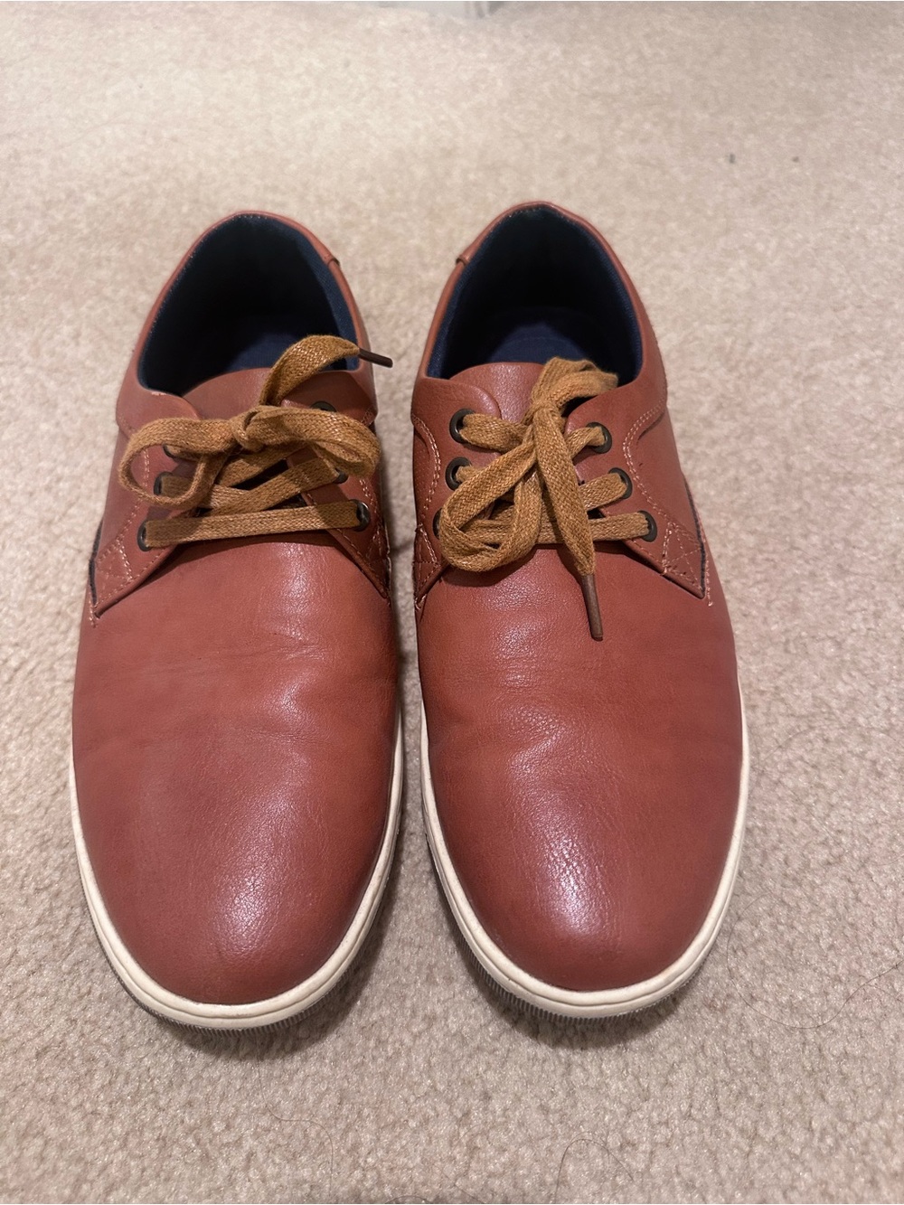 Men's Casual Leather Lace-Up Shoes in Brown